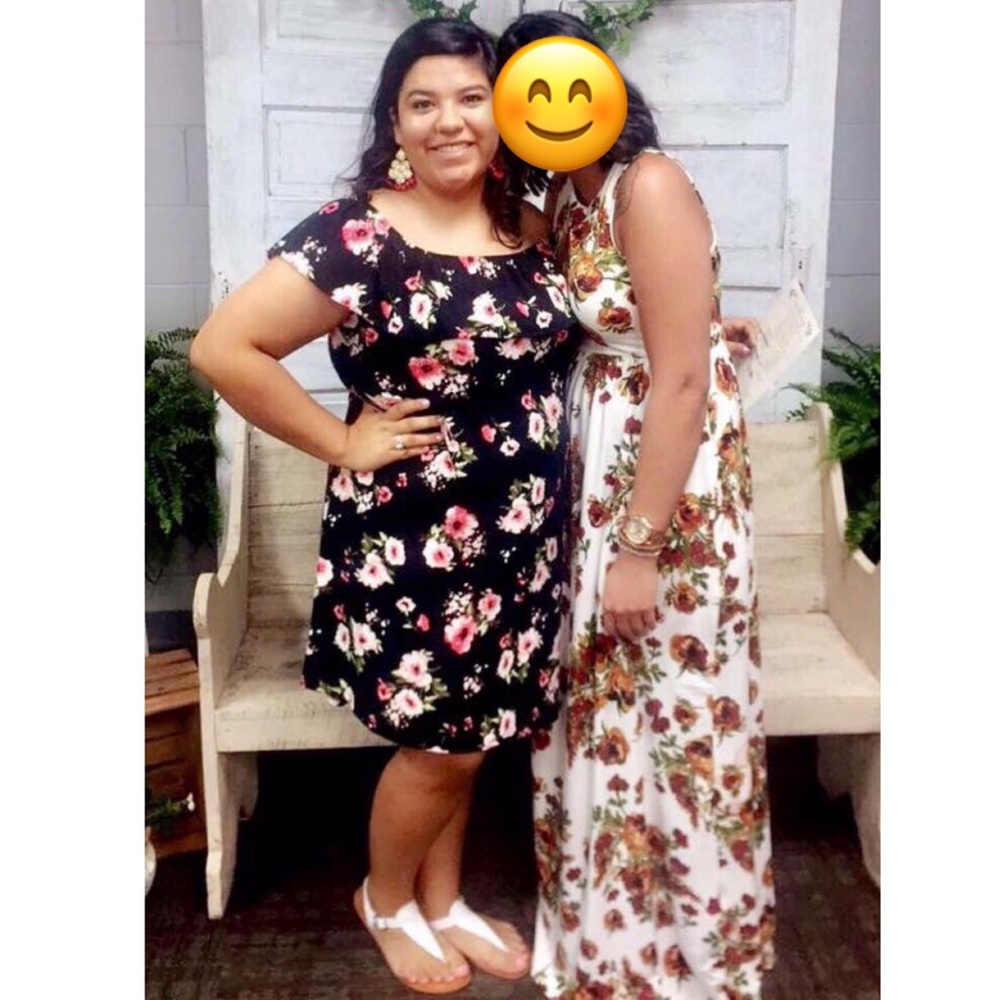 Over the Shoulder Floral Dress